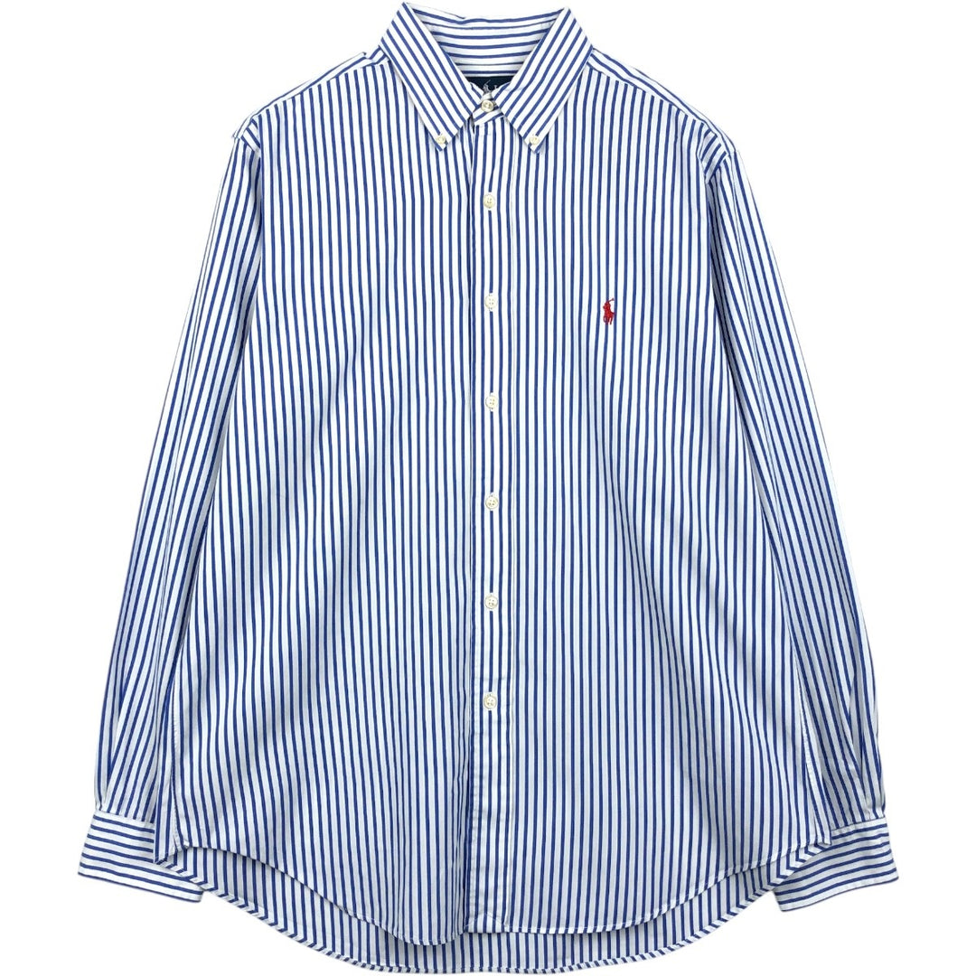 Ralph Lauren Classic Fit Long Sleeve Button Down Striped Shirt Men's Size L cotton white type Vintage Second Hand