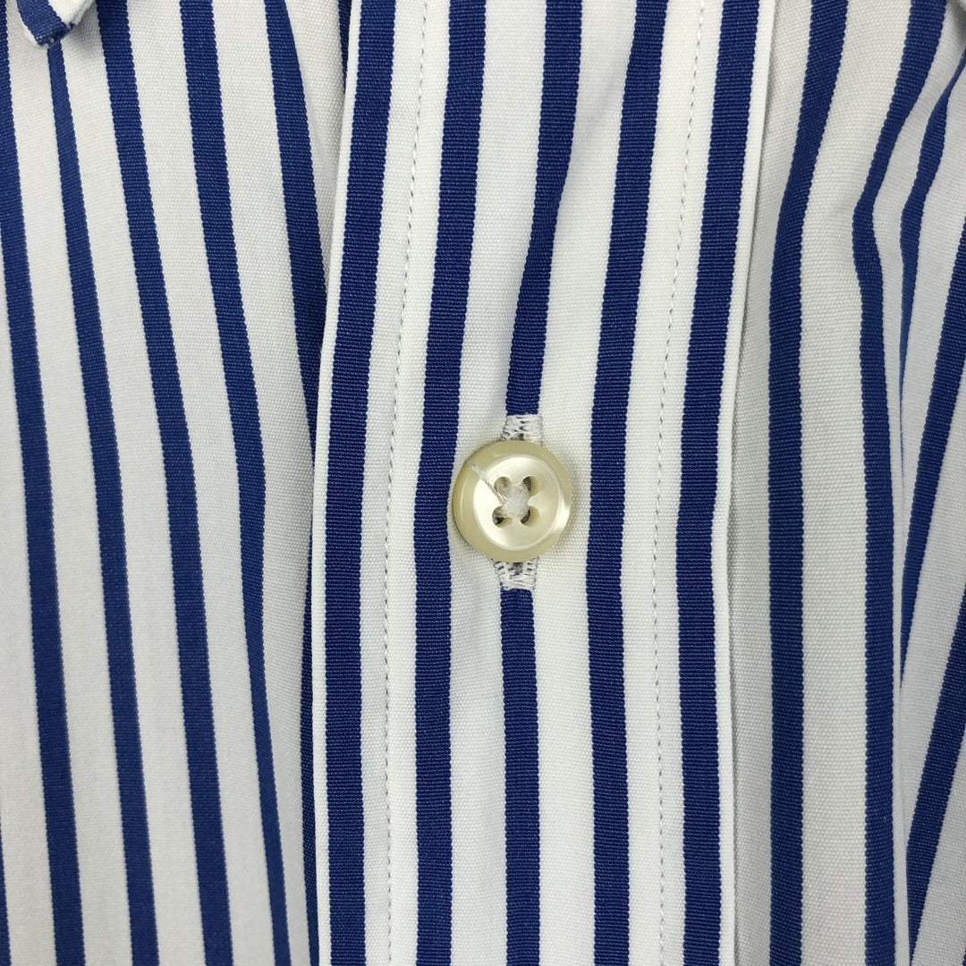 Ralph Lauren Classic Fit Long Sleeve Button Down Striped Shirt Men's Size L cotton white type Vintage Second Hand