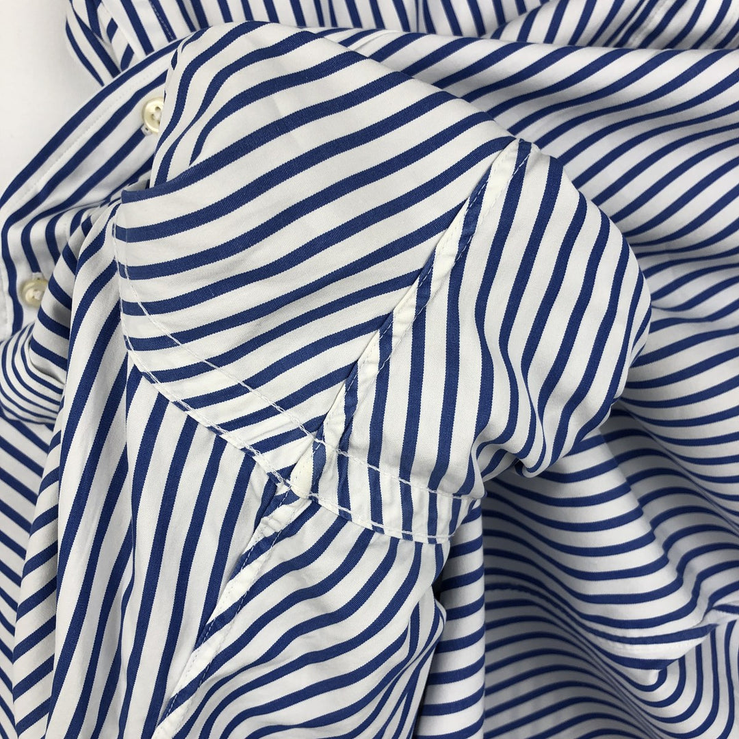 Ralph Lauren Classic Fit Long Sleeve Button Down Striped Shirt Men's Size L cotton white type Vintage Second Hand