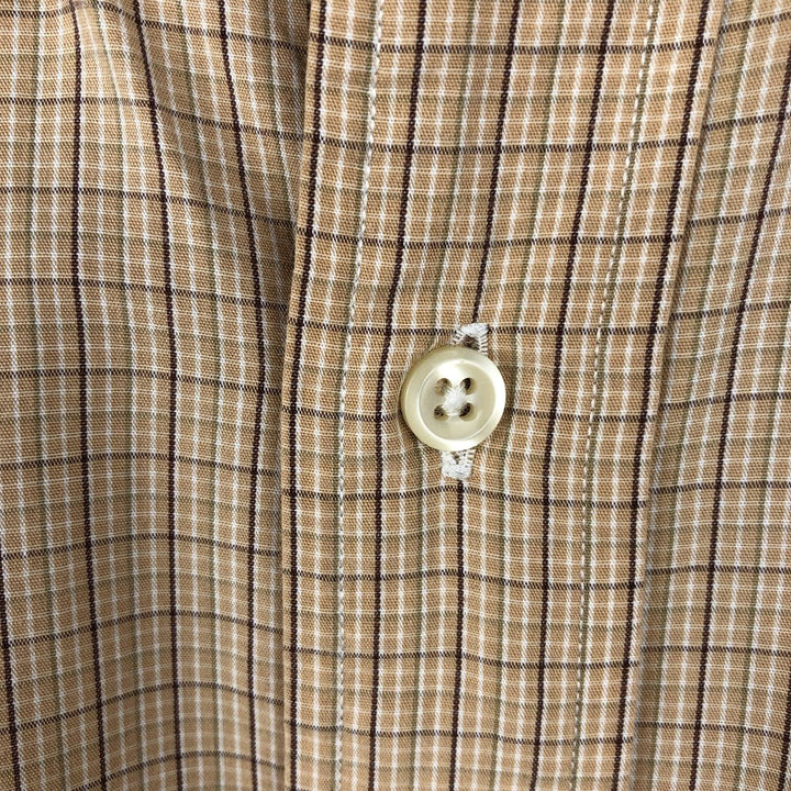 Ralph Lauren YARMOUTH Long Sleeve Button-Down Check Shirt, Men's Size L cotton Beige type Vintage Second Hand