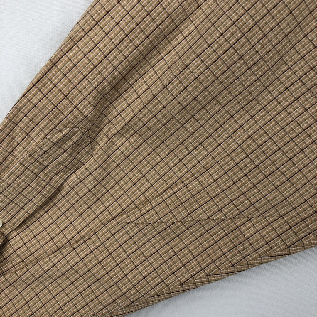 Ralph Lauren YARMOUTH Long Sleeve Button-Down Check Shirt, Men's Size L cotton Beige type Vintage Second Hand