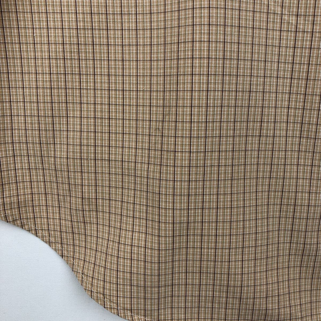 Ralph Lauren YARMOUTH Long Sleeve Button-Down Check Shirt, Men's Size L cotton Beige type Vintage Second Hand