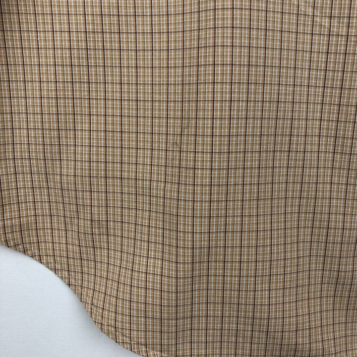 Ralph Lauren YARMOUTH Long Sleeve Button-Down Check Shirt, Men's Size L cotton Beige type Vintage Second Hand