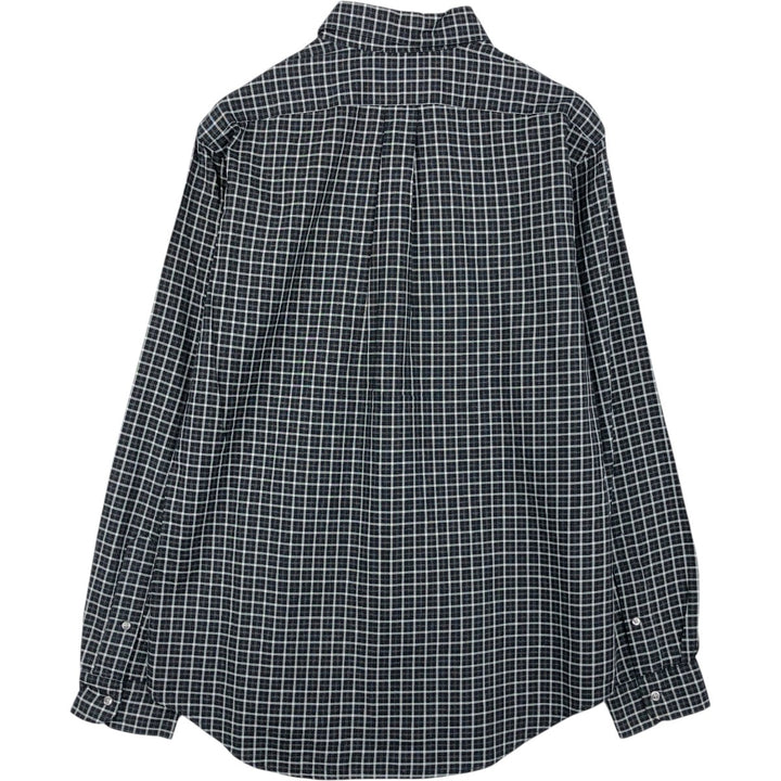 Ralph Lauren Slim Fit Long Sleeve Button-Down Check Shirt, Men's Size L cotton black type Vintage Second Hand