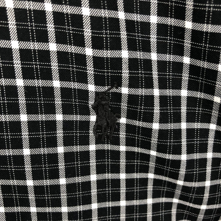 Ralph Lauren Slim Fit Long Sleeve Button-Down Check Shirt, Men's Size L cotton black type Vintage Second Hand