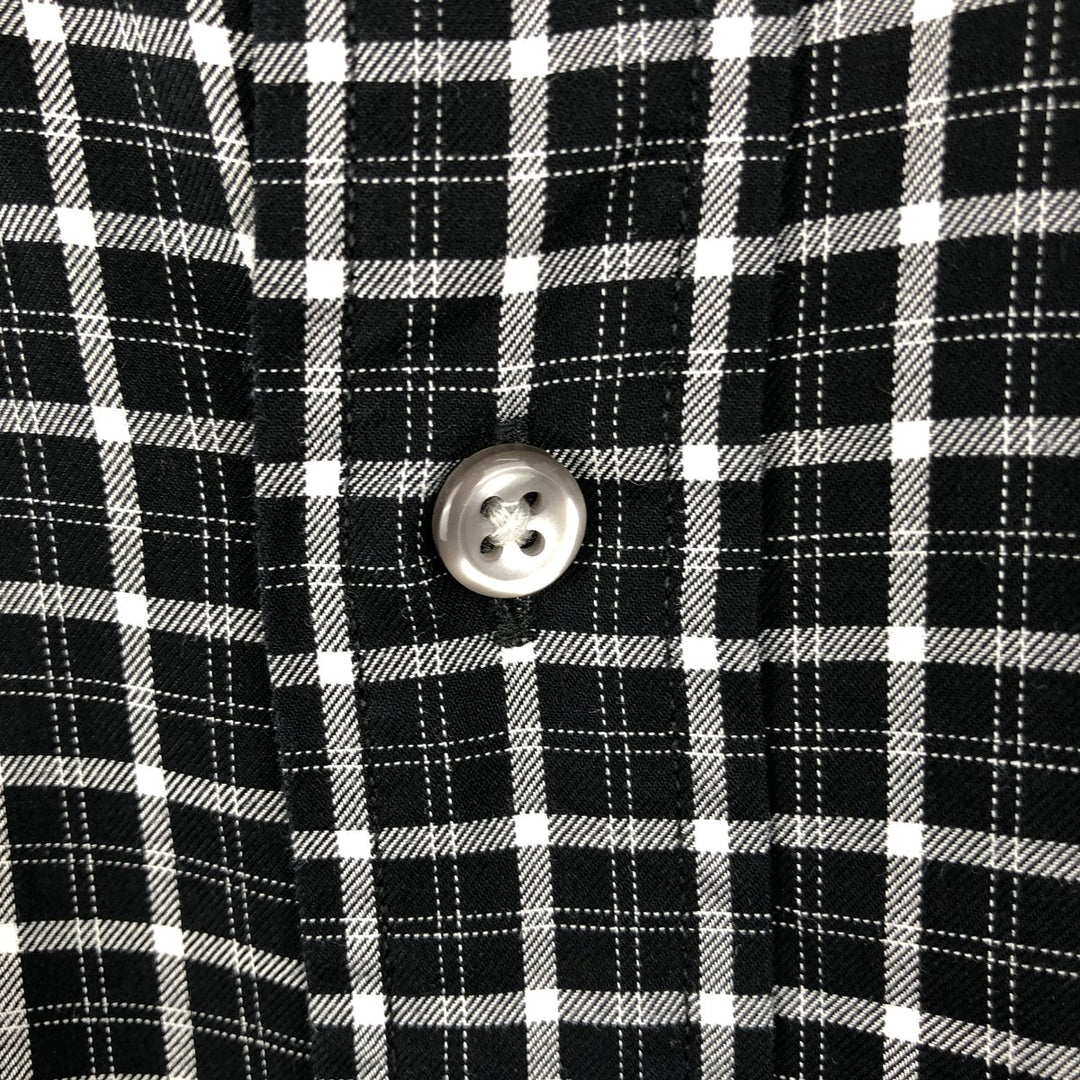 Ralph Lauren Slim Fit Long Sleeve Button-Down Check Shirt, Men's Size L cotton black type Vintage Second Hand