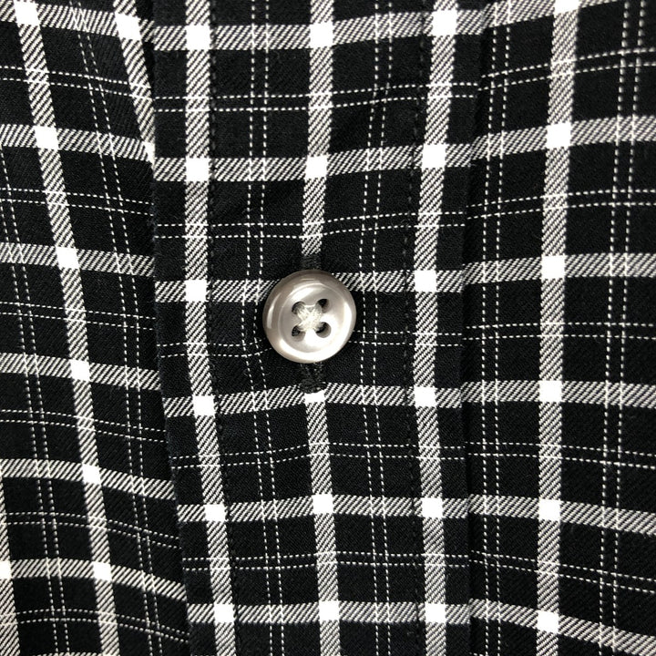 Ralph Lauren Slim Fit Long Sleeve Button-Down Check Shirt, Men's Size L cotton black type Vintage Second Hand