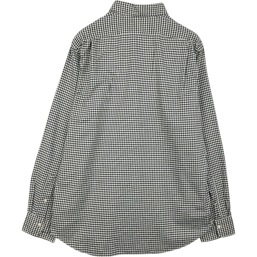 Ralph Lauren POLO RALPH LAUREN SLIM FIT Gingham Check Wide Collar Long Sleeve Cotton Check Shirt (Men's XL equivalent) cotton white type Vintage Second Hand