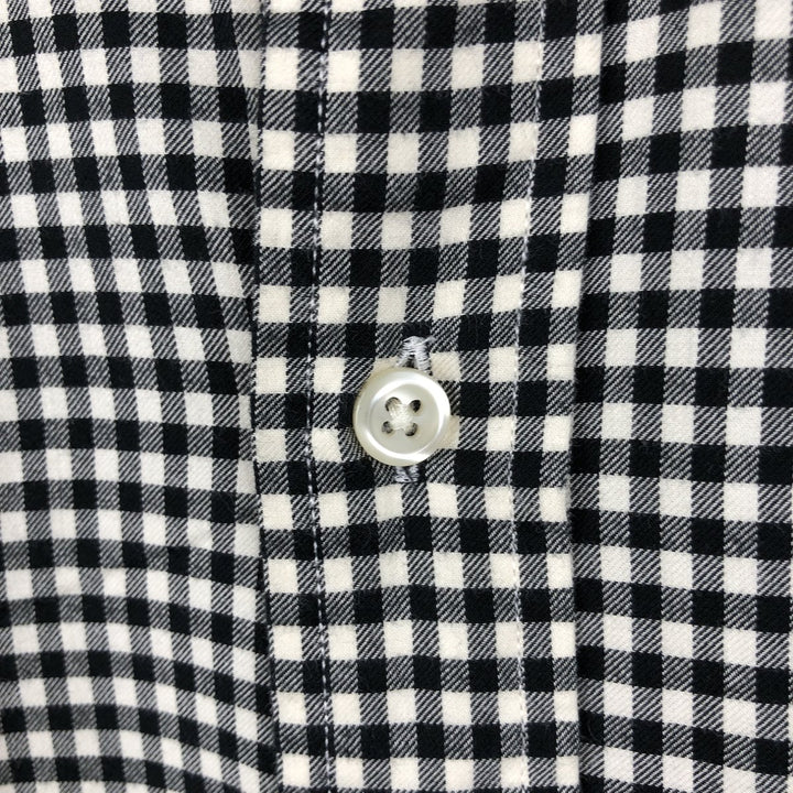Ralph Lauren POLO RALPH LAUREN SLIM FIT Gingham Check Wide Collar Long Sleeve Cotton Check Shirt (Men's XL equivalent) cotton white type Vintage Second Hand