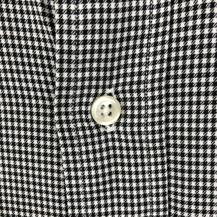 Ralph Lauren POLO by Ralph Lauren ANDREW long sleeve cotton check shirt, men's size L cotton black type Vintage Second Hand