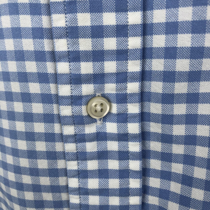 Ralph Lauren CUSTOM FIT Gingham Check Long Sleeve Button Down Check Shirt Men's M Size cotton blue type Vintage Second Hand