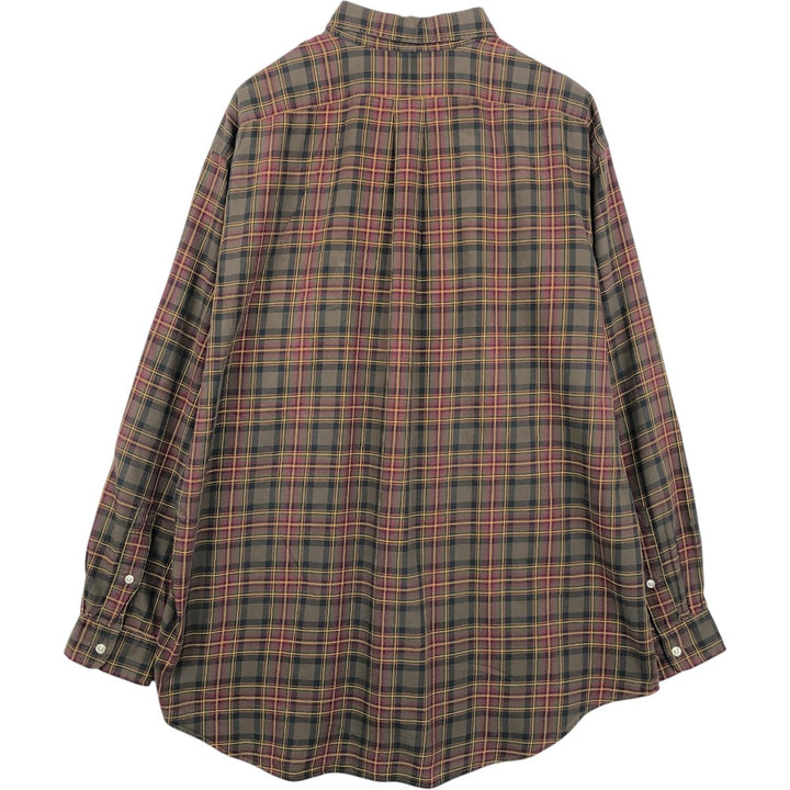 Ralph Lauren BLAKE long sleeve button down check shirt, men's XL size cotton brown type Vintage Second Hand