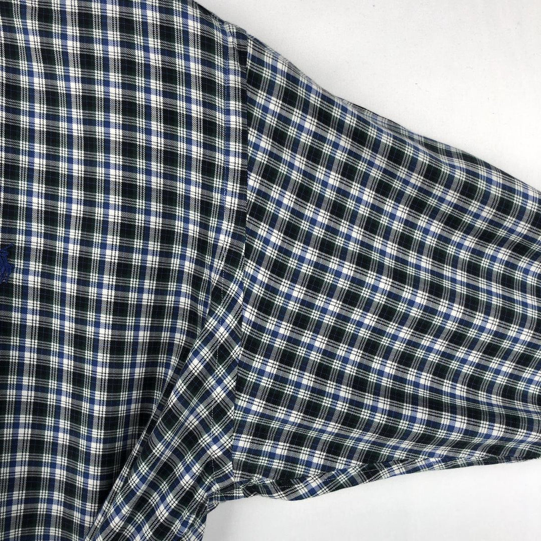 Ralph Lauren BLAKE long sleeve button down check shirt, men's size L cotton blue type Vintage Second Hand