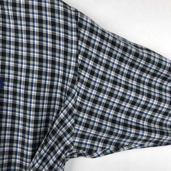Ralph Lauren BLAKE long sleeve button down check shirt, men's size L cotton blue type Vintage Second Hand