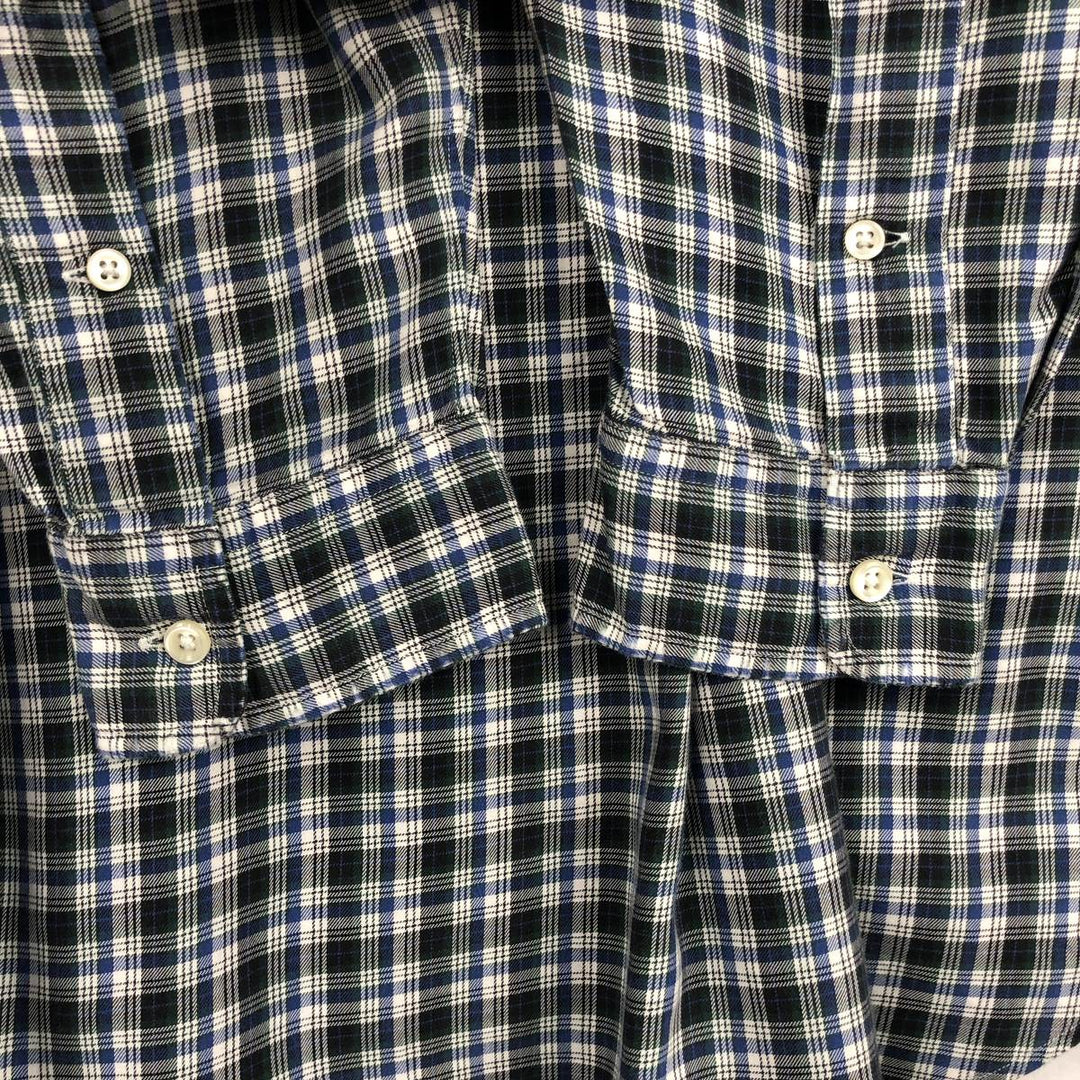 Ralph Lauren BLAKE long sleeve button down check shirt, men's size L cotton blue type Vintage Second Hand