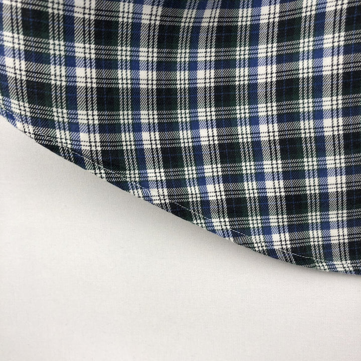 Ralph Lauren BLAKE long sleeve button down check shirt, men's size L cotton blue type Vintage Second Hand