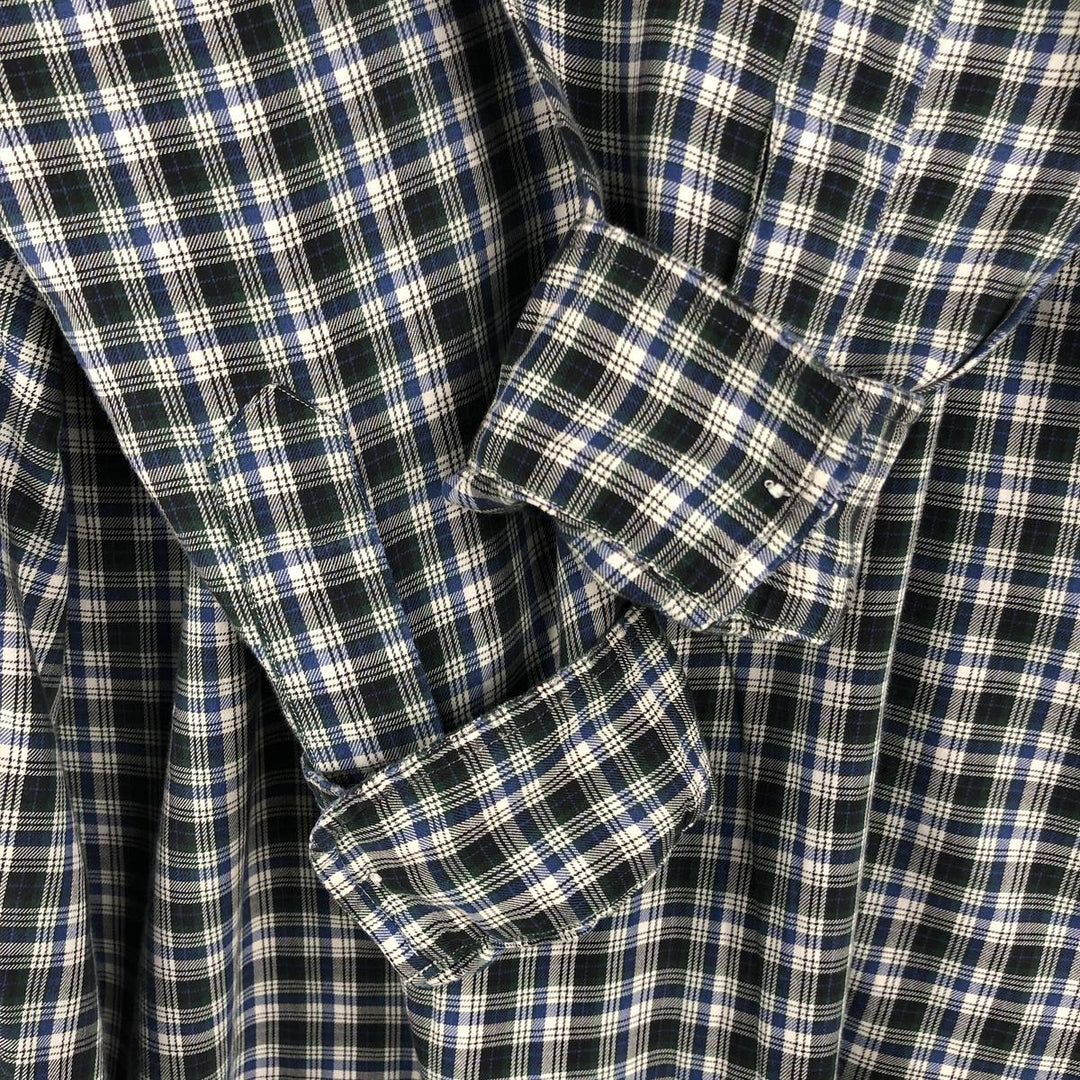 Ralph Lauren BLAKE long sleeve button down check shirt, men's size L cotton blue type Vintage Second Hand