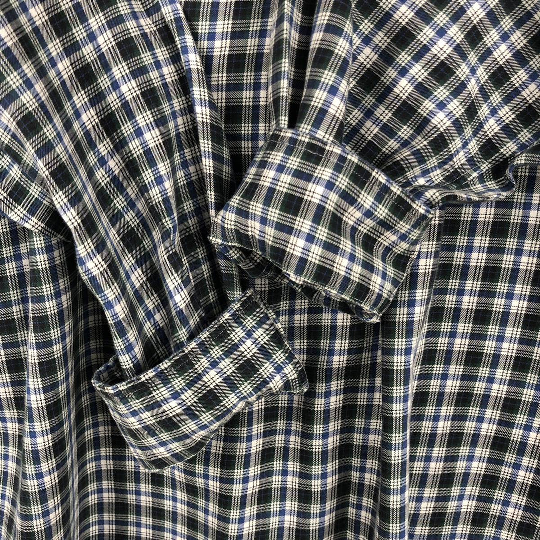 Ralph Lauren BLAKE long sleeve button down check shirt, men's size L cotton blue type Vintage Second Hand