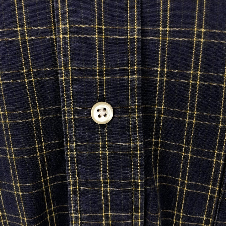 Ralph Lauren POLO by Ralph Lauren BRADFIELD Long-Sleeve Cotton Check Shirt, Men's Size M (approx.) cotton navy blue type Vintage Second Hand