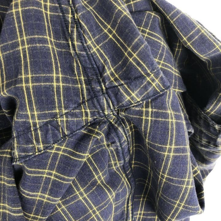 Ralph Lauren POLO by Ralph Lauren BRADFIELD Long-Sleeve Cotton Check Shirt, Men's Size M (approx.) cotton navy blue type Vintage Second Hand
