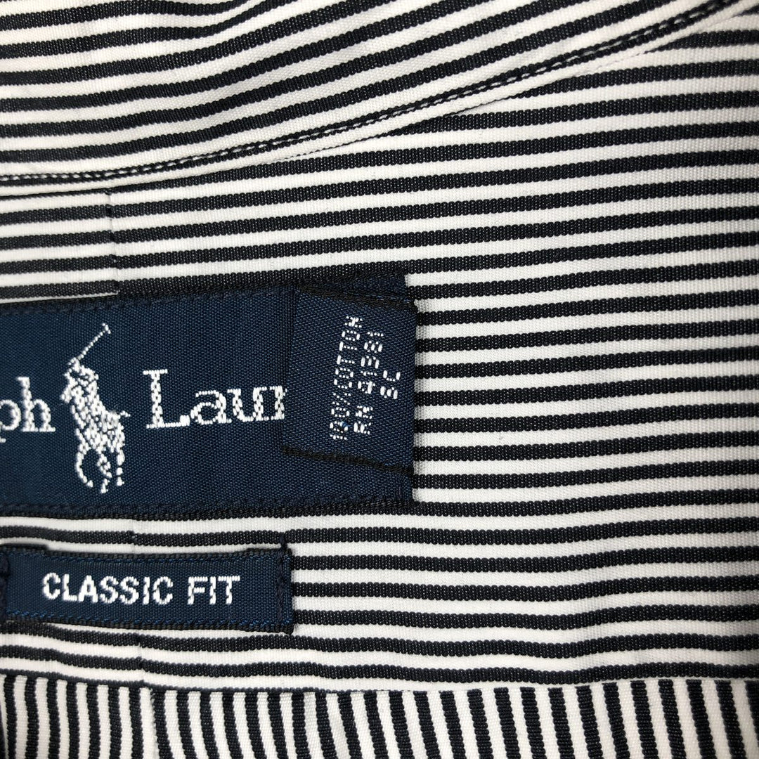 Ralph Lauren Classic Fit Long Sleeve Button Down Striped Shirt Men's XL cotton black type Vintage Second Hand