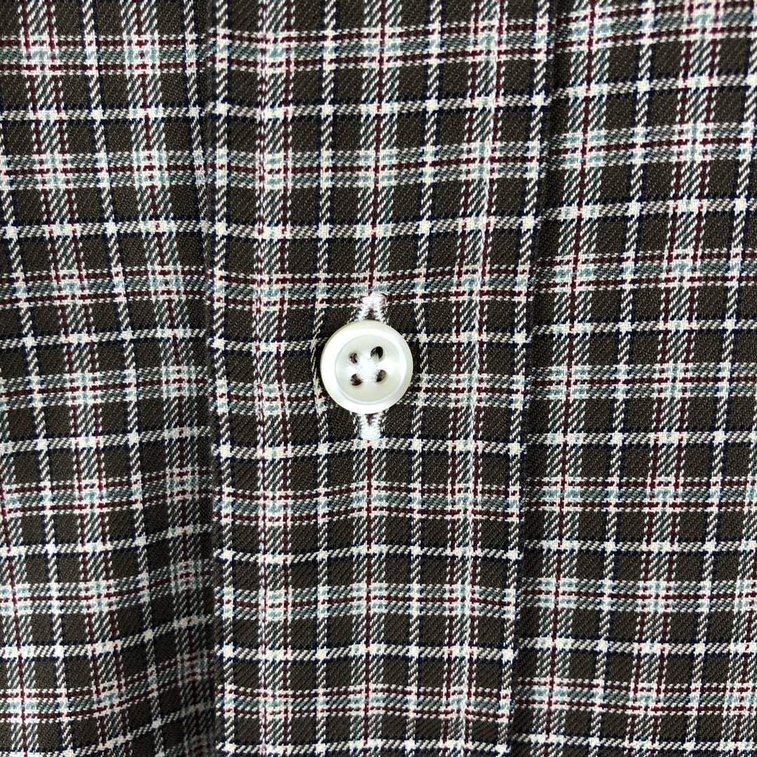 Ralph Lauren Classic Fit Long Sleeve Button Down Check Shirt Men's Size L cotton Khaki type brown Vintage Second Hand
