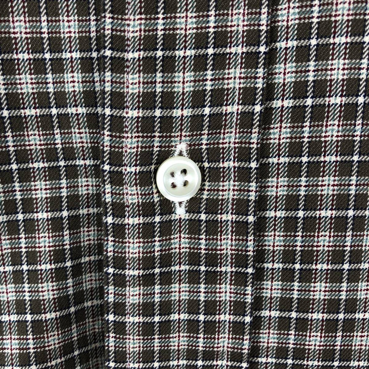 Ralph Lauren Classic Fit Long Sleeve Button Down Check Shirt Men's Size L cotton Khaki type brown Vintage Second Hand