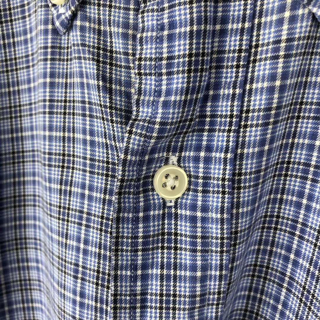 Ralph Lauren POLO by Ralph Lauren CUSTOM FIT long-sleeved button-down check shirt, men's size XL cotton blue type Vintage Second Hand