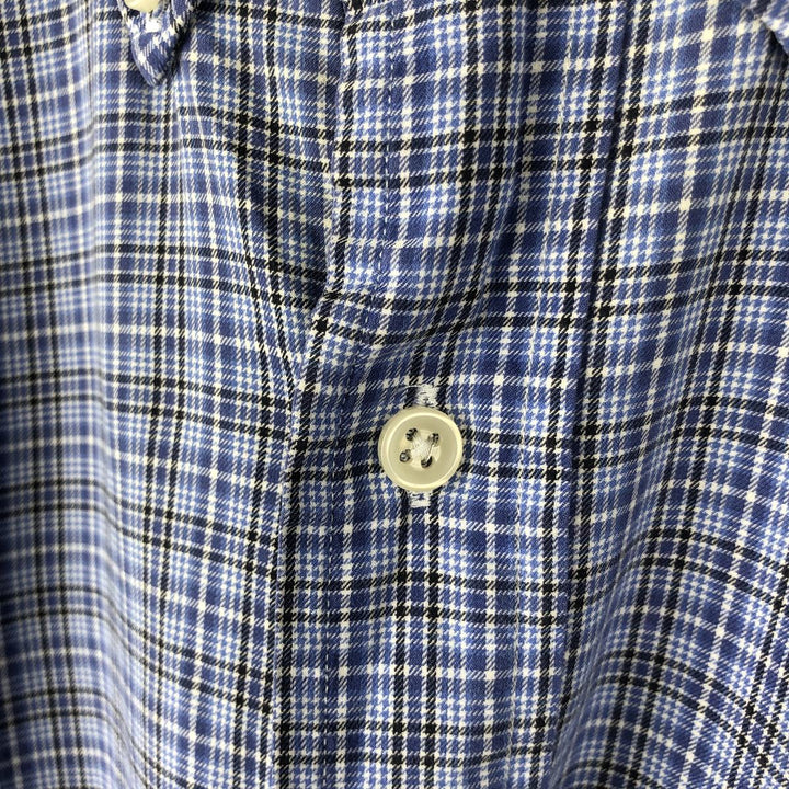 Ralph Lauren POLO by Ralph Lauren CUSTOM FIT long-sleeved button-down check shirt, men's size XL cotton blue type Vintage Second Hand