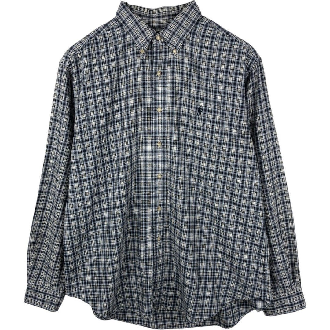 Ralph Lauren Classic Fit Long Sleeve Button Down Check Shirt Men's XL cotton black type Vintage Second Hand