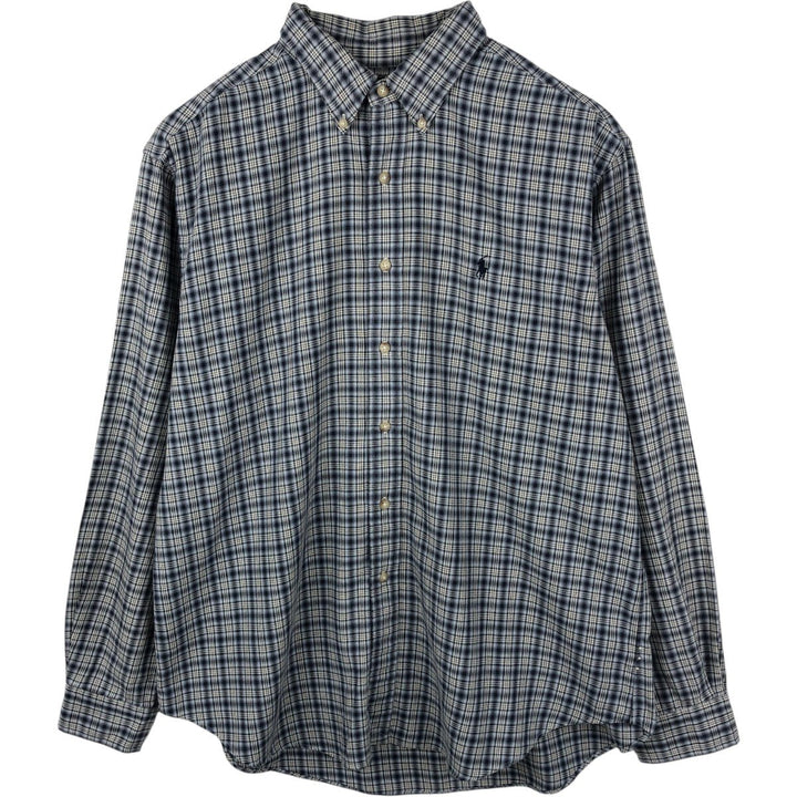 Ralph Lauren Classic Fit Long Sleeve Button Down Check Shirt Men's XL cotton black type Vintage Second Hand