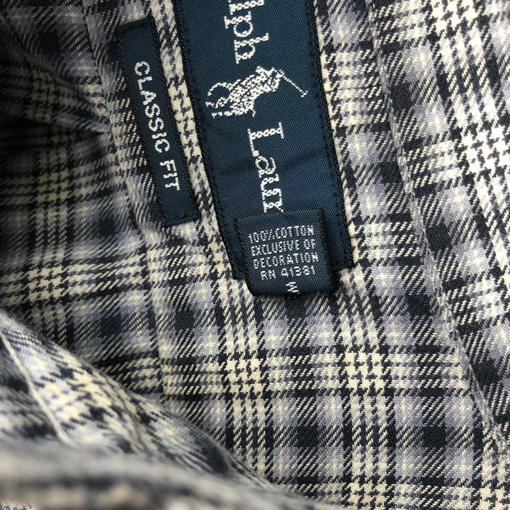 Ralph Lauren Classic Fit Long Sleeve Button Down Check Shirt Men's XL cotton black type Vintage Second Hand