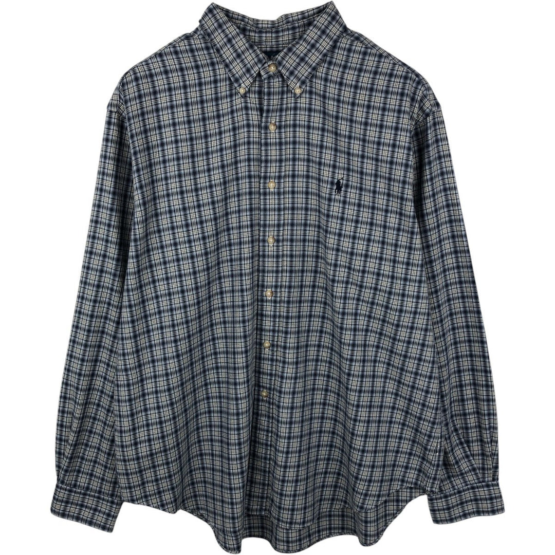 Ralph Lauren Classic Fit Long Sleeve Button Down Check Shirt Men's XXL cotton black type Vintage Second Hand