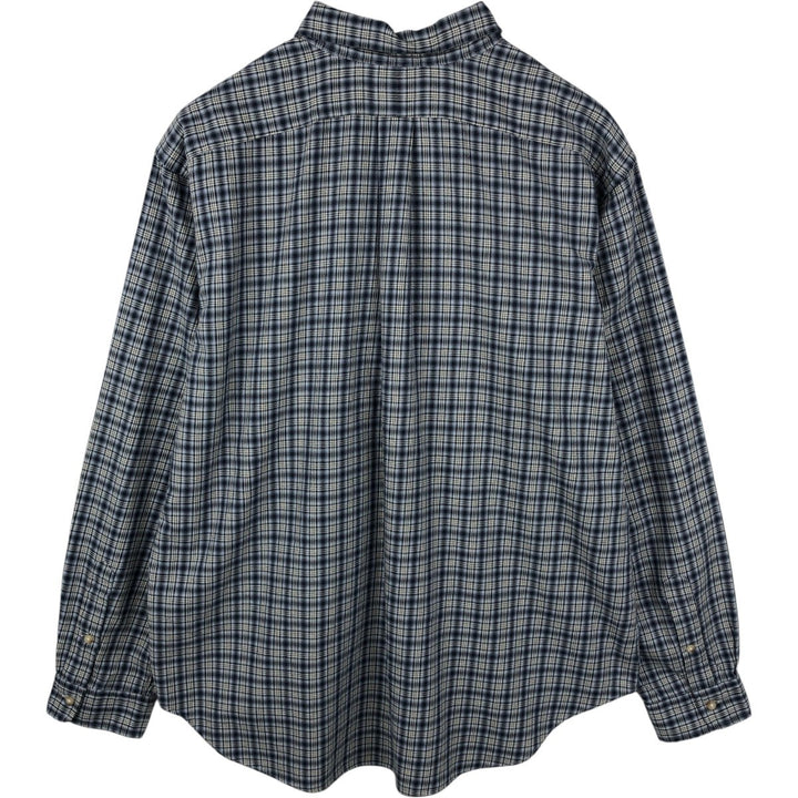 Ralph Lauren Classic Fit Long Sleeve Button Down Check Shirt Men's XXL cotton black type Vintage Second Hand