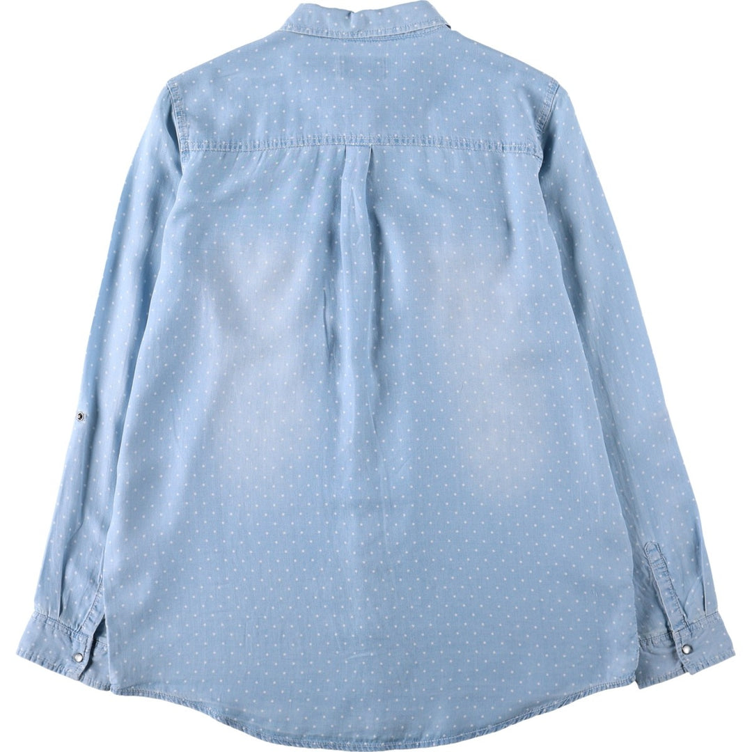 BONOBO JEANS INSTINCT Dot Pattern Long-Sleeve Shirt (Women's Size M) unclear Blue type light blue Vintage Second Hand