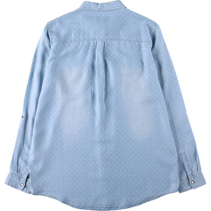 BONOBO JEANS INSTINCT Dot Pattern Long-Sleeve Shirt (Women's Size M) unclear Blue type light blue Vintage Second Hand