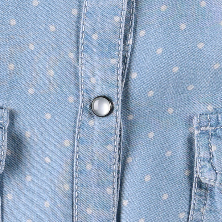 BONOBO JEANS INSTINCT Dot Pattern Long-Sleeve Shirt (Women's Size M) unclear Blue type light blue Vintage Second Hand