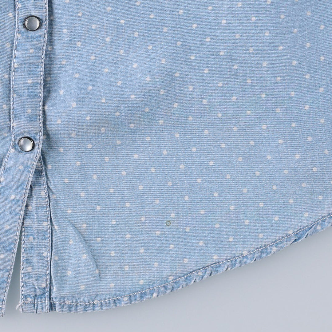 BONOBO JEANS INSTINCT Dot Pattern Long-Sleeve Shirt (Women's Size M) unclear Blue type light blue Vintage Second Hand