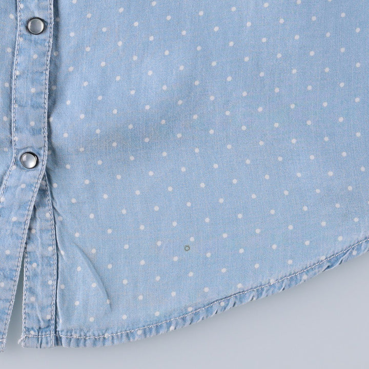BONOBO JEANS INSTINCT Dot Pattern Long-Sleeve Shirt (Women's Size M) unclear Blue type light blue Vintage Second Hand