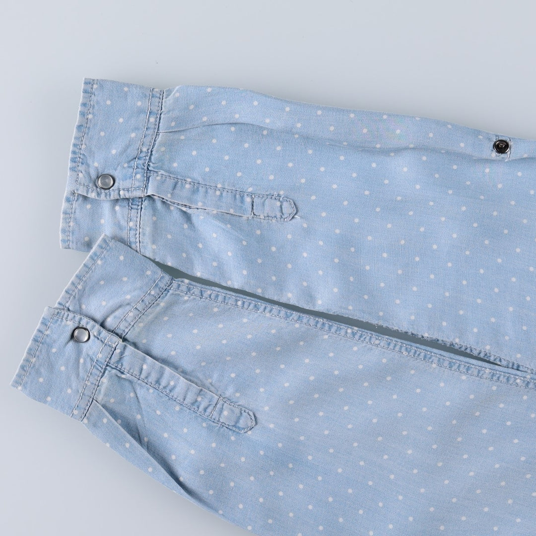 BONOBO JEANS INSTINCT Dot Pattern Long-Sleeve Shirt (Women's Size M) unclear Blue type light blue Vintage Second Hand