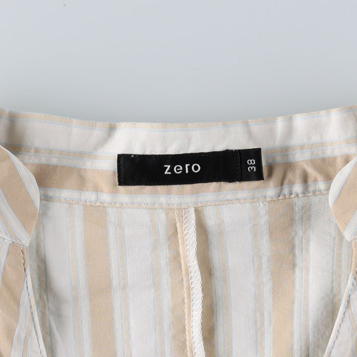 90'S Zero Multi-Stripe Skipper Collar Long-Sleeve Blouse, Women's Size S (Equivalent), Vintage cotton white type Vintage Second Hand