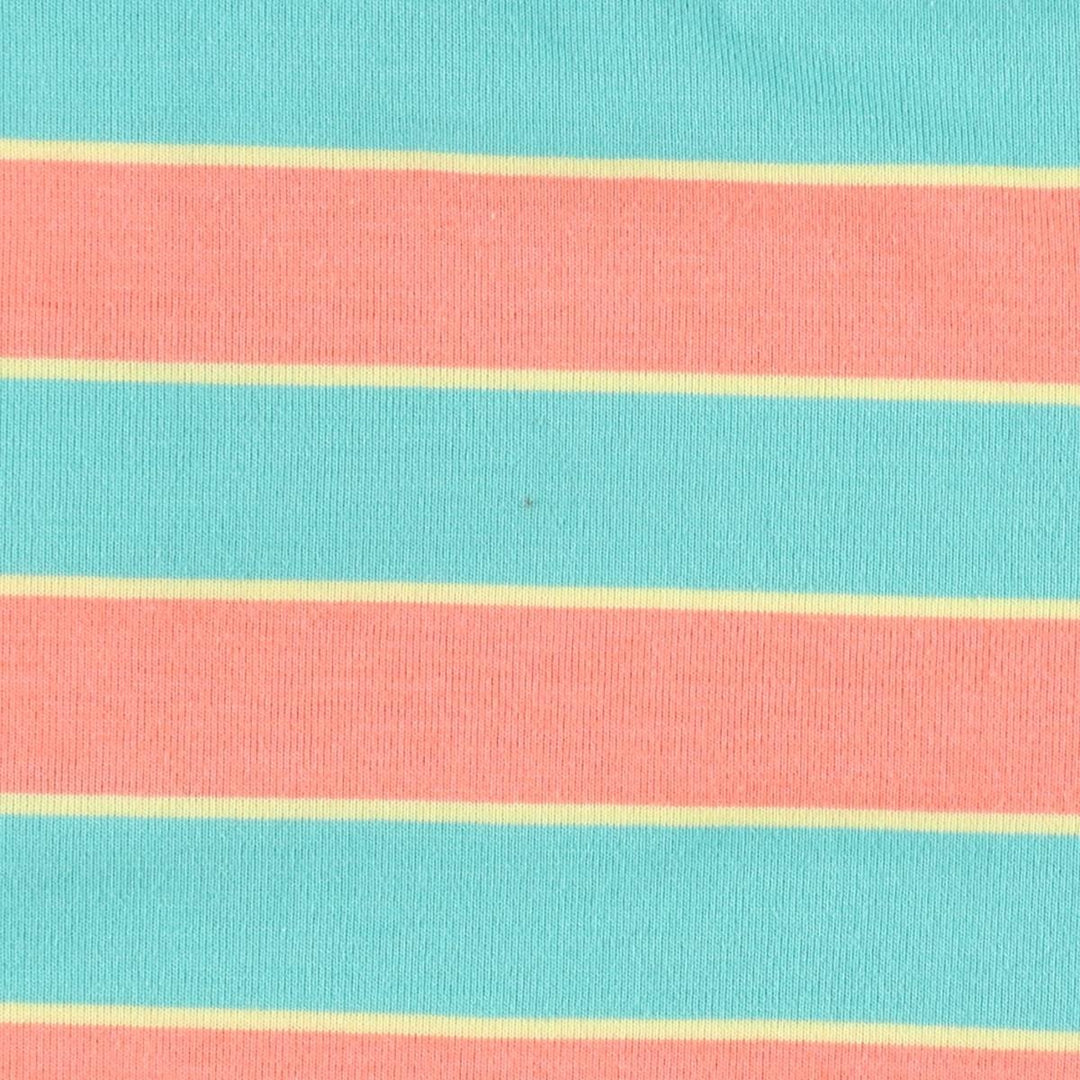 Esprit SPORT Multi-Border Short-Sleeve Polo Shirt (Women's Size S) polyester coral Vintage Second Hand
