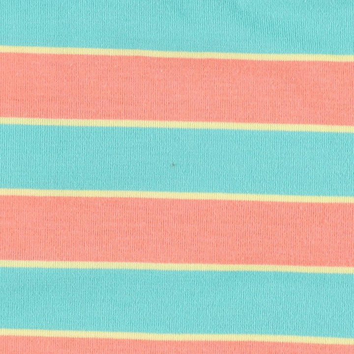 Esprit SPORT Multi-Border Short-Sleeve Polo Shirt (Women's Size S) polyester coral Vintage Second Hand