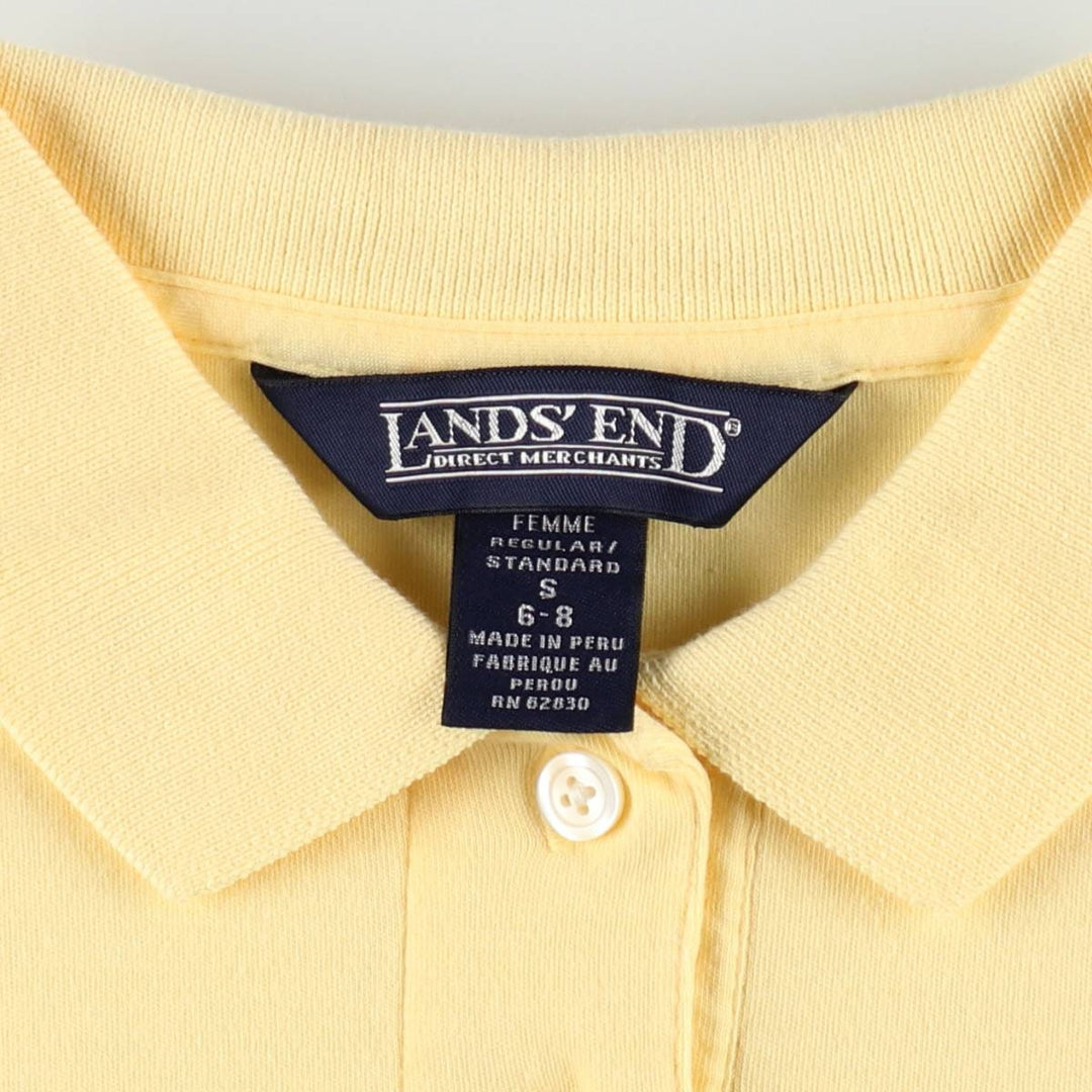 Lands' End Short-Sleeve Polo Shirt, Women's Size S (approx.) cotton yellow type Vintage Second Hand