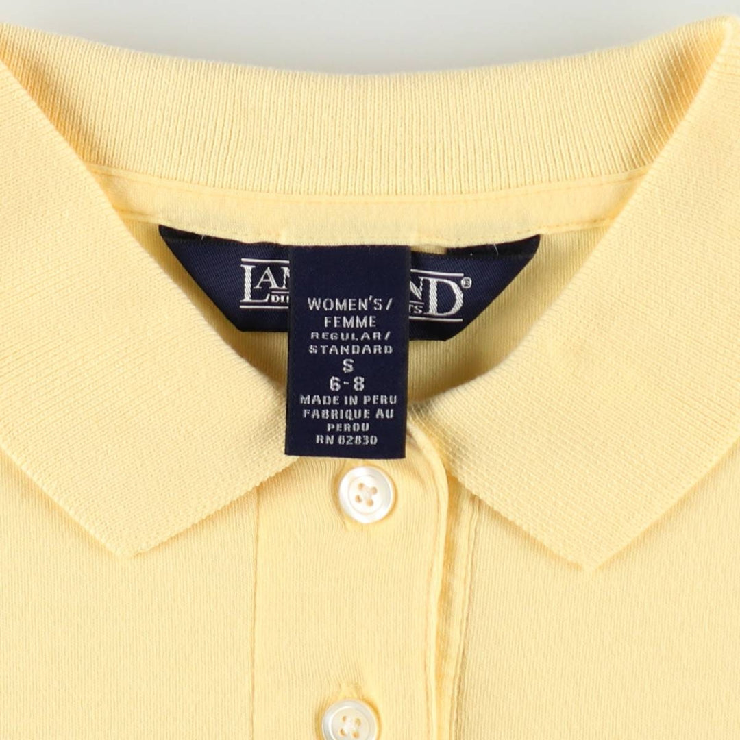 Lands' End Short-Sleeve Polo Shirt, Women's Size S (approx.) cotton yellow type Vintage Second Hand