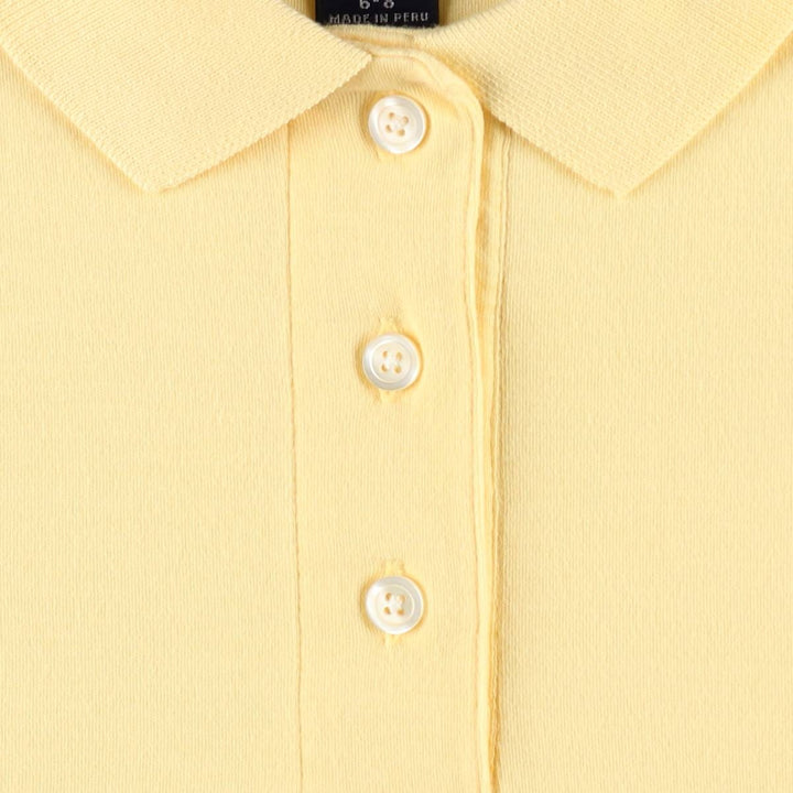 Lands' End Short-Sleeve Polo Shirt, Women's Size S (approx.) cotton yellow type Vintage Second Hand