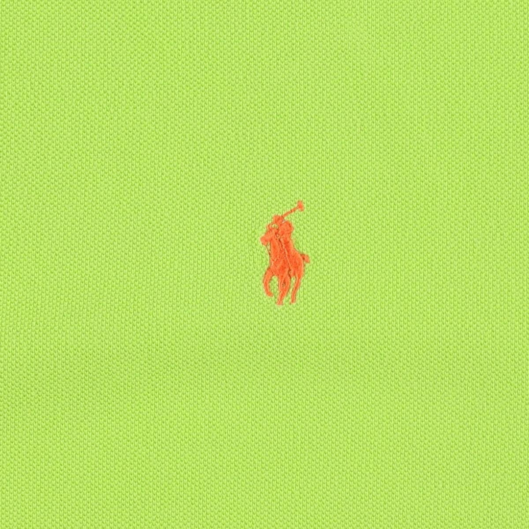 Ralph Lauren POLO by Ralph Lauren short sleeve polo shirt, women's size L cotton green type yellow green Vintage Second Hand