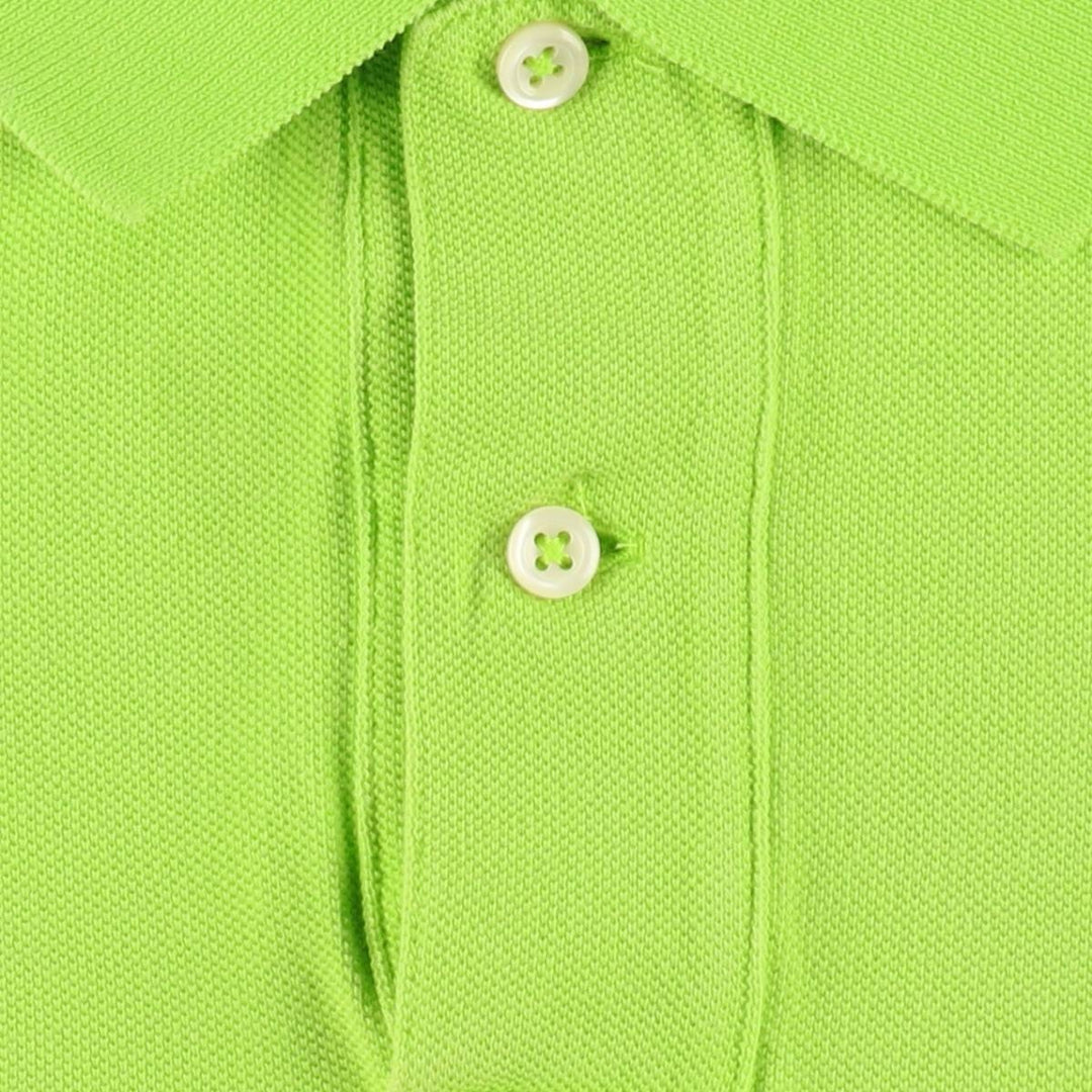Ralph Lauren POLO by Ralph Lauren short sleeve polo shirt, women's size L cotton green type yellow green Vintage Second Hand