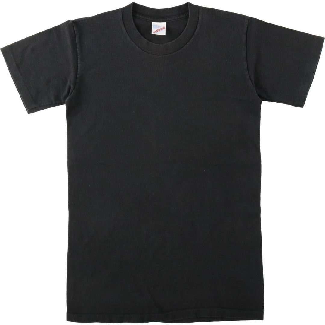 90'S DUKE ATHLETIC PRODUCTS Plain T-Shirt, Made in USA, Women's Size S (Equivalent), Vintage cotton black type Vintage Second Hand