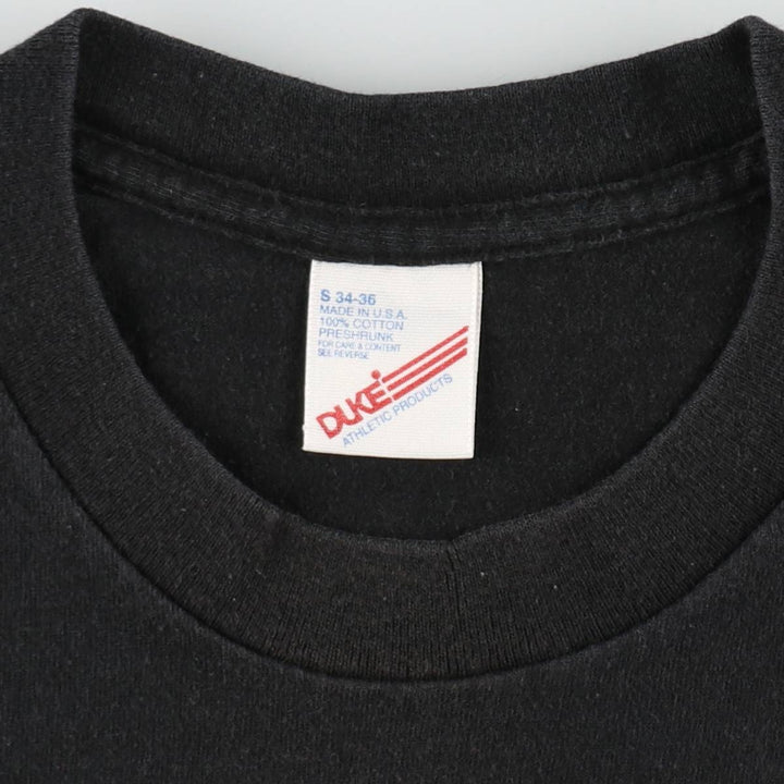 90'S DUKE ATHLETIC PRODUCTS Plain T-Shirt, Made in USA, Women's Size S (Equivalent), Vintage cotton black type Vintage Second Hand